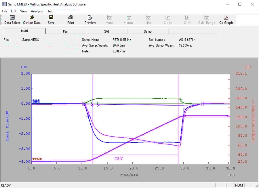 Photo of DSC比熱容量解析