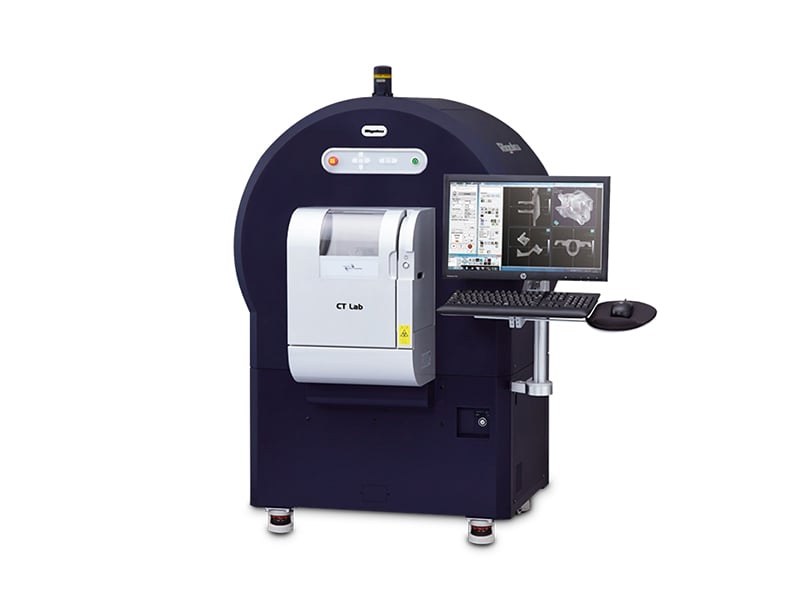 CT Lab GX system with doors closed and computer monitor