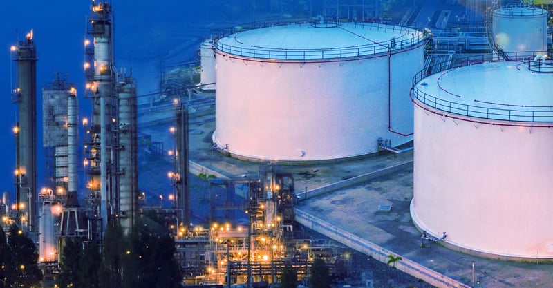 Refinery and storage facility. Read XRT App Note 1059 - NEX XT - Online Sulfur in Heavy Oils.