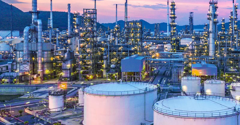 Oil refinery. Read EDXRF App Note 1149 - NEX  QC - Sulfur in Crude.