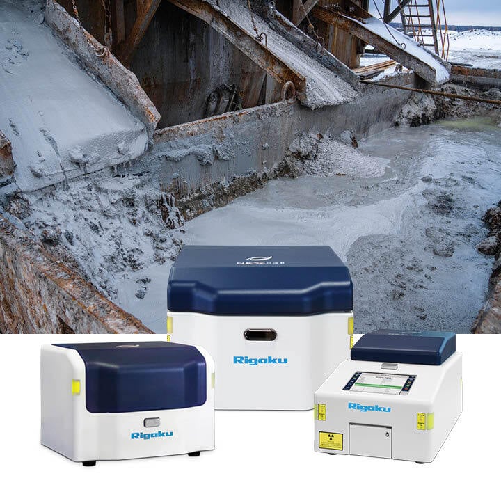 Mud logging at the well site with NEX Series benchtop EDXRF elemental analyzers.