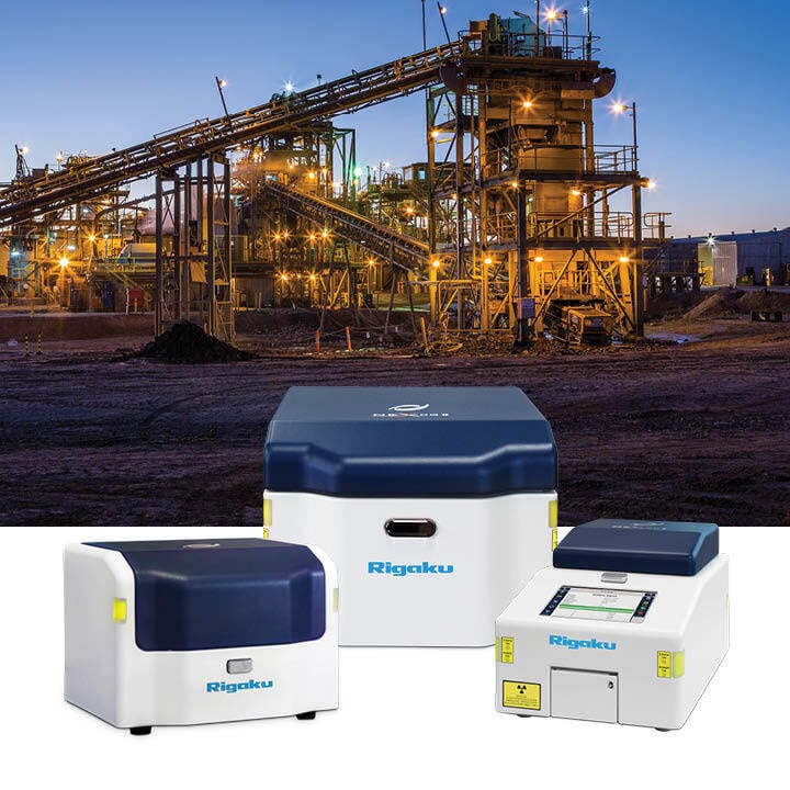 Mining operations with NEX Series benchtop EDXRF analyzers used for measuring ores, feeds, slags, or tailings.