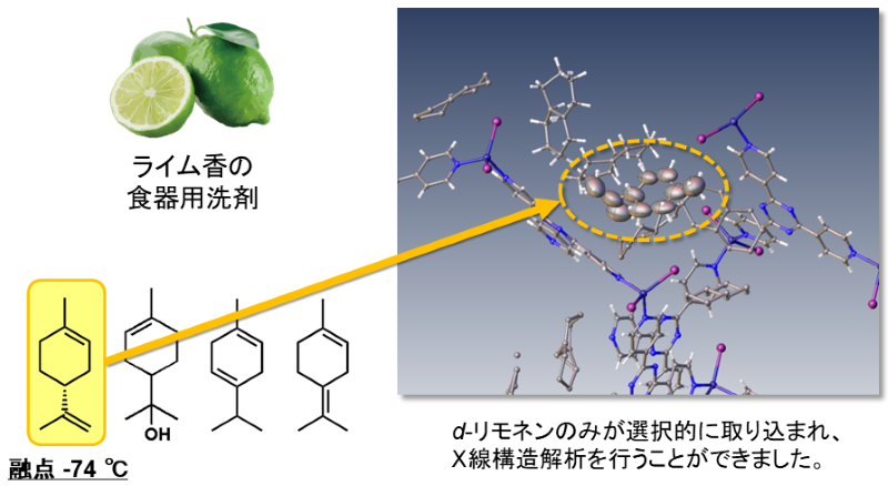 図3: 食器用洗剤の香気成分の結晶構造解析