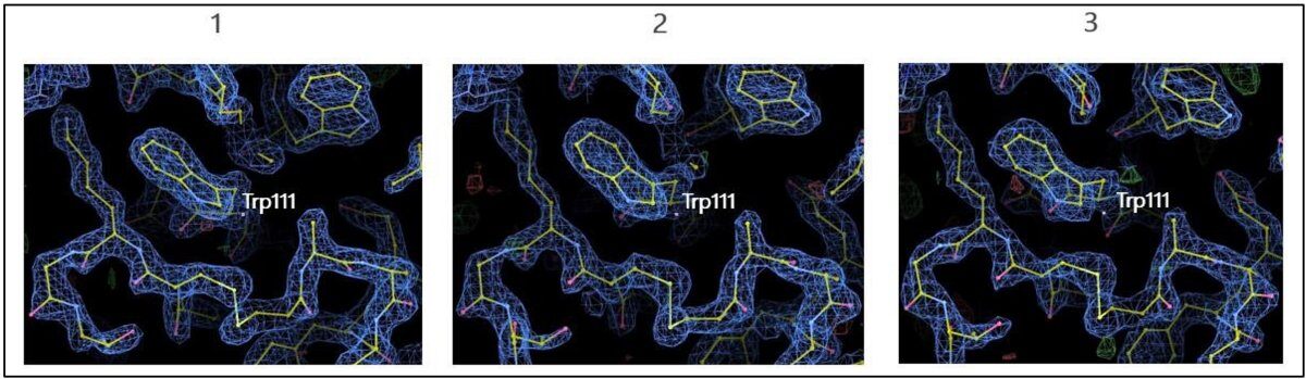 PX041 - Figure 4 - Lysozyme structures in the vicinity of Trp111