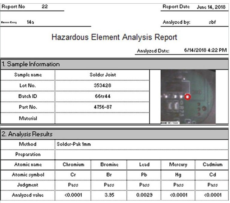EDXRF1807 RoHS Report