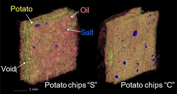 XRI1023 Figure 1 - 3D rendered images of potato chips