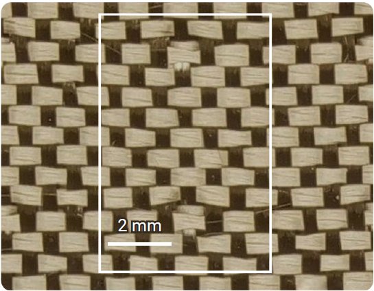 XCT2101 Figure 1 Fabric sample–with labeled region of interest for large FOV measurement