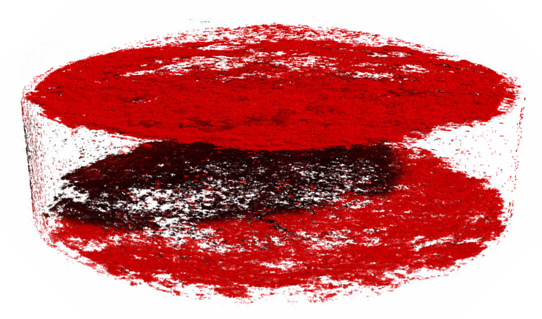 図3：錠剤内部のクラックの観察例（立体画像）