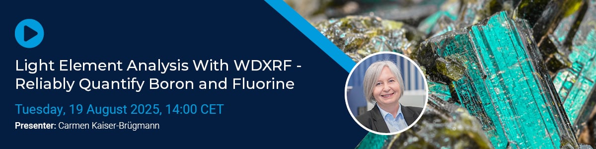 Banner for Webinar Light Element Analysis with WDXRF 