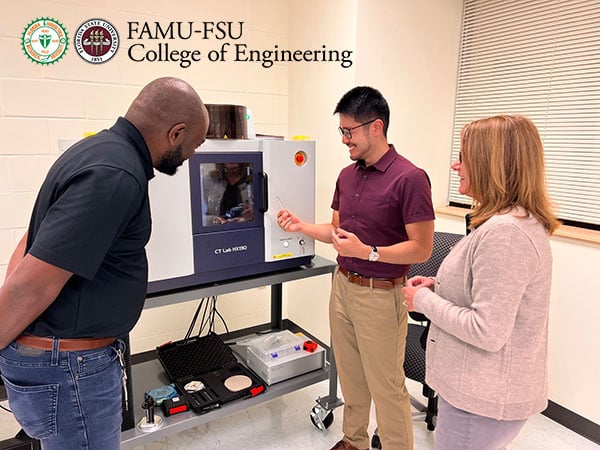 Tarik Dickens Ted Huang Angela Criswell at FAMU pic copy