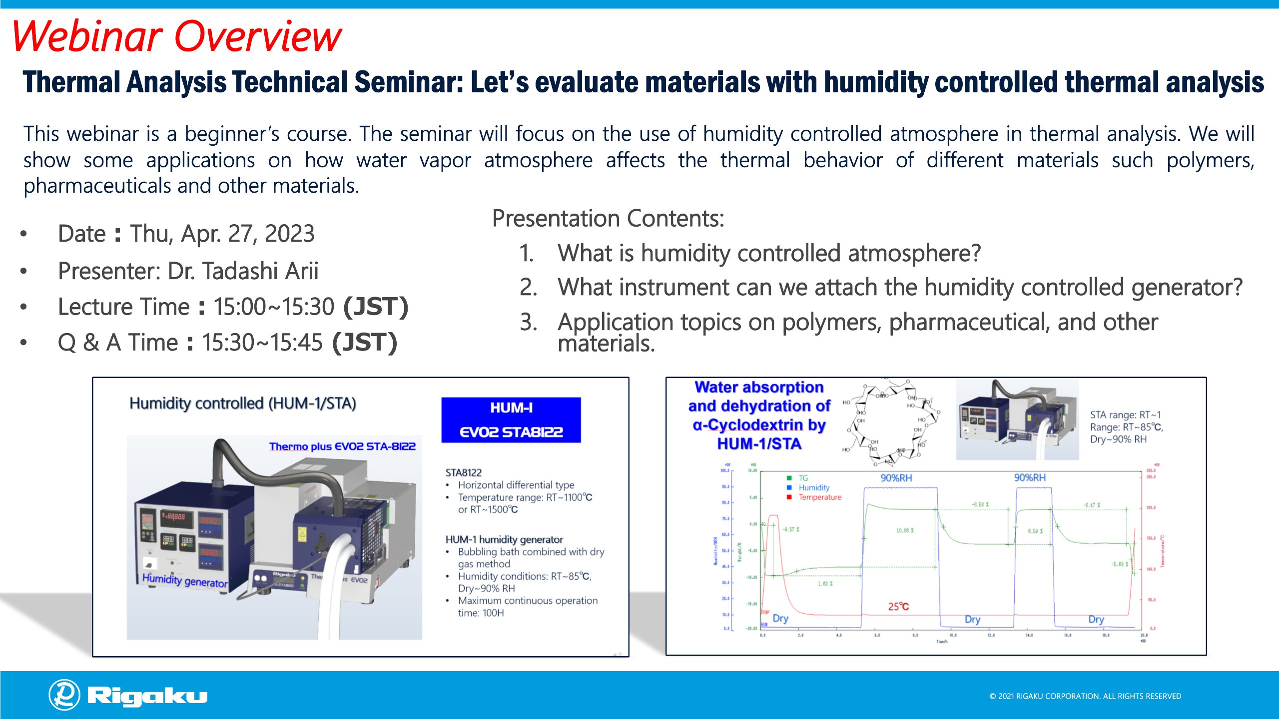 Let’s evaluate materials with humidity controlled thermal analysis