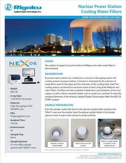 XRF1915: Nuclear Power Station Cooling Water Filters