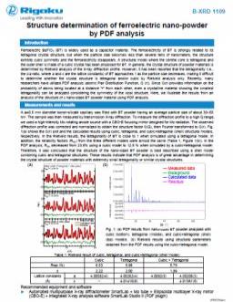 AppNote XRD1109: Structure determination of ferroelectric nano-powder by PDF analysis