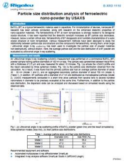 AppNote XRD1110: Particle size distribution analysis of ferroelectric nano-powder by USAXS
