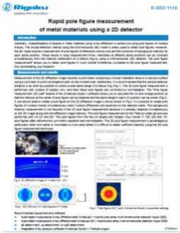 AppNote XRD1118: Rapid pole figure measurement of metal materials using a 2D detector