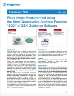Fixed Angle Measurement using the Semi-Quantitative Analysis Function "SQX" of ZSX Guidance Software