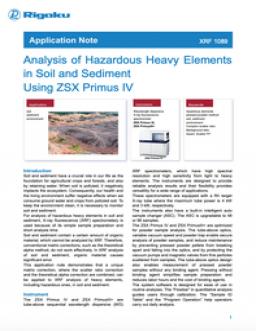 Analysis of Hazardous Heavy Elements in Soil and Sediment Using ZSX Primus IV