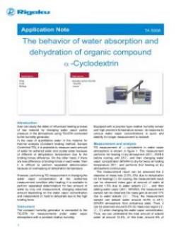 TA-5008: The behavior of water absorption and dehydration of organic compound α-Cyclodextrin