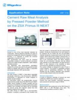 AppNote XRF1119: Cement Raw Meal Analysis by Pressed Powder Method on the ZSX Primus III NEXT