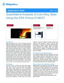 AppNote XRF1120: Quantitative Analysis of Low Alloy Steel Using the ZSX Primus III NEXT