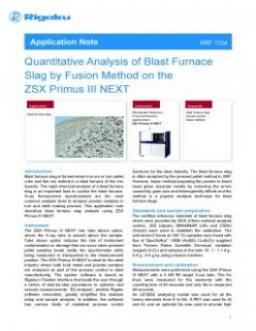 AppNote XRF1124: Quantitative Analysis of Blast Furnace Slag by Fusion Method on the  ZSX Primus III NEXT