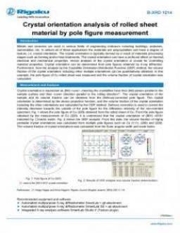 AppNote B-XRD1014: Crystal orientation analysis of rolled sheet material by pole figure measurement