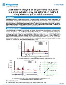 XRD1081: Quantitative analysis of polymorphic impurities in a drug substance by the calibration method using a benchtop X-ray diffractometer