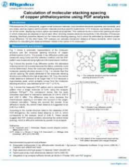 AppNote XRD1139: Calculation of molecular stacking spacing of copper phthalocyanine using PDF analysis