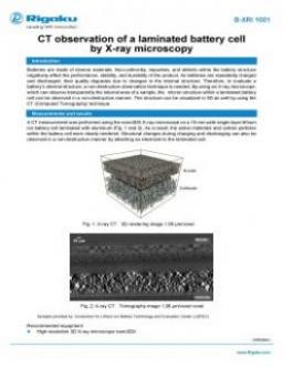 XRI1001: CT observation of a laminated battery cell by X-ray microscopy