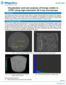AppNote XRI1004: Visualization and size analysis of foreign matter in CFRP using high-resolution 3D X-ray microscope